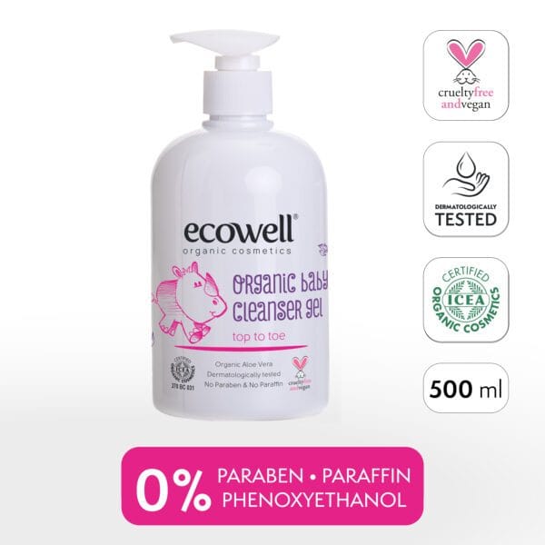 ECOWELL органичен бебешки измивен гел 500 мл