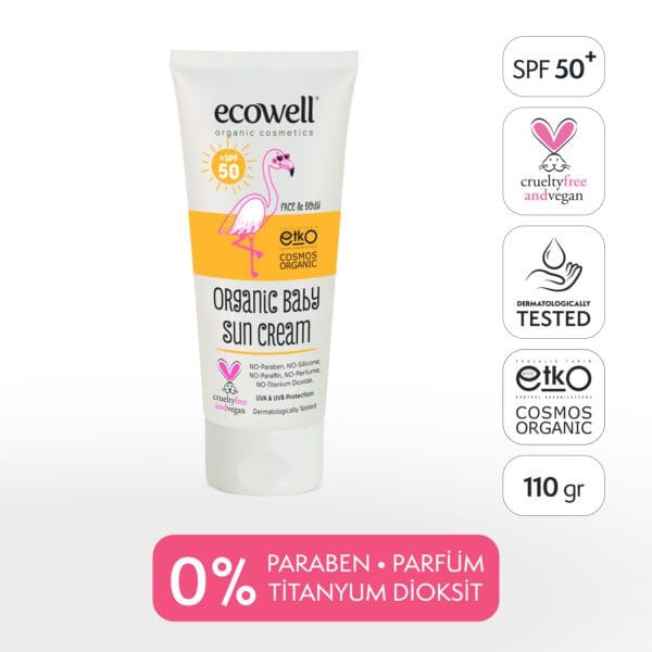 ECOWELL бебешки слънцезащитен крем +SPF 50  110 гр.