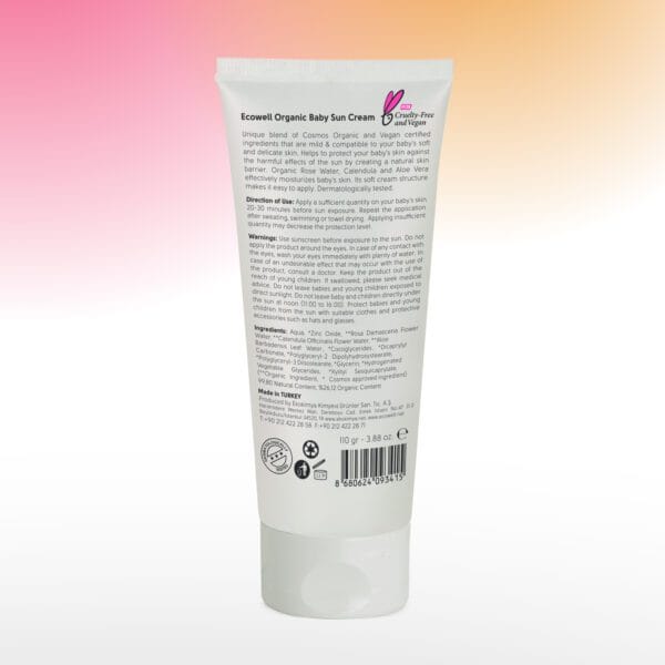 ECOWELL бебешки слънцезащитен крем +SPF 50  110 гр. — снимка 2